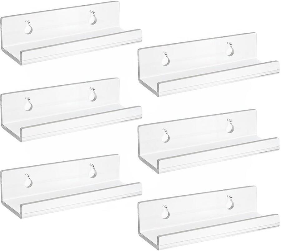 Boraboi Multifunctionele Wandhouder Set voor Vinylplaten en Verzamelobjecten Acryl 6 Stuks