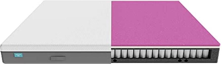 Visco-elastische en in hoogte verstelbare matras 90 x 190 cm Pocketvering met SpringCore Hoogte 25 cm MorphoAdapt en Afneembare Hoes