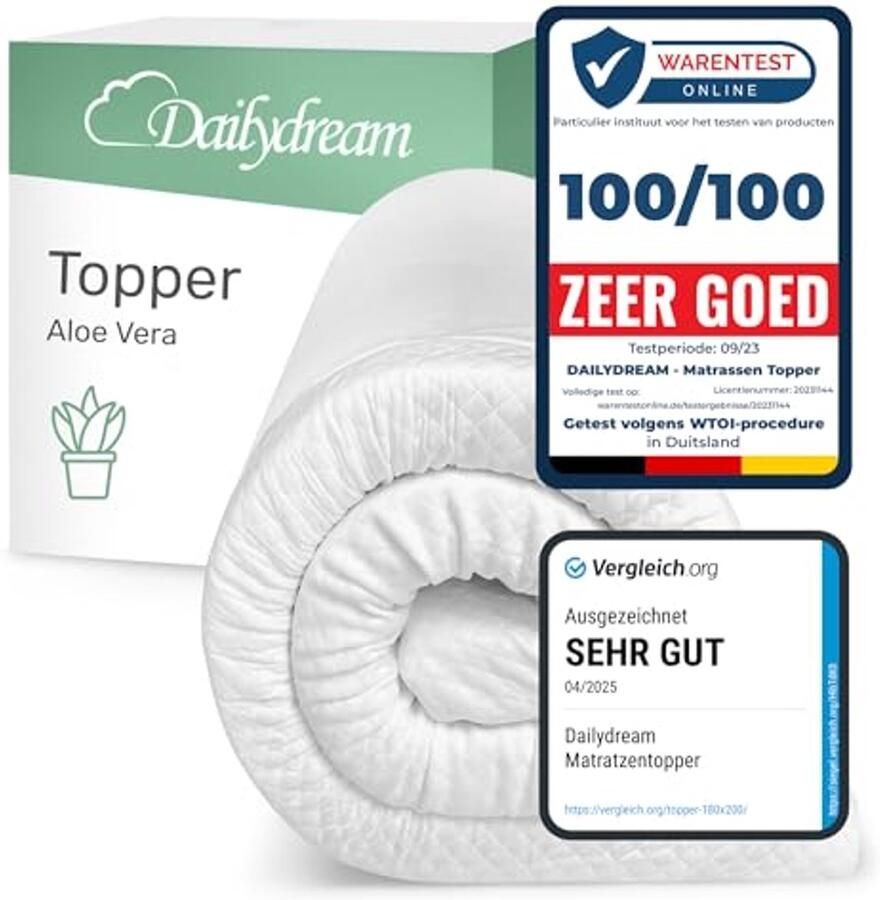 Visco-elastische matrastopper 120x200cm met geheugeneffect