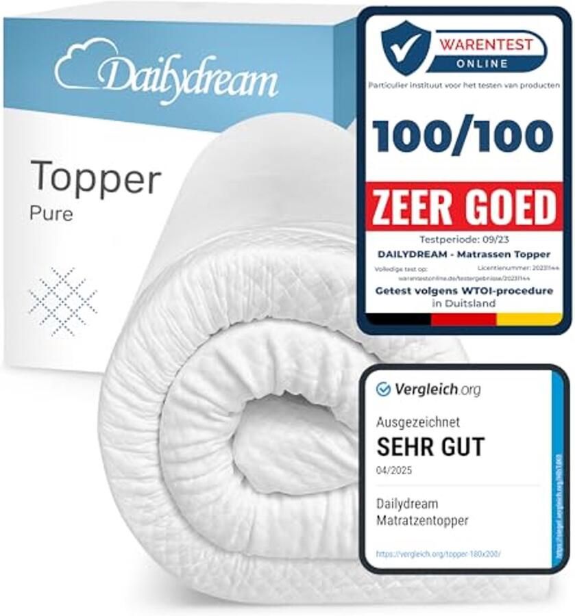 Visco-elastische matrastopper 140x200 cm met geheugenschuim