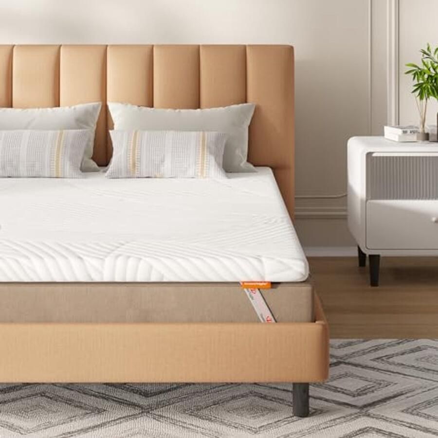 Visco-elastische matrastopper 180 x 200 cm Gelschuim met Afneembare Hoes Comfort voor elke Slaapstijl