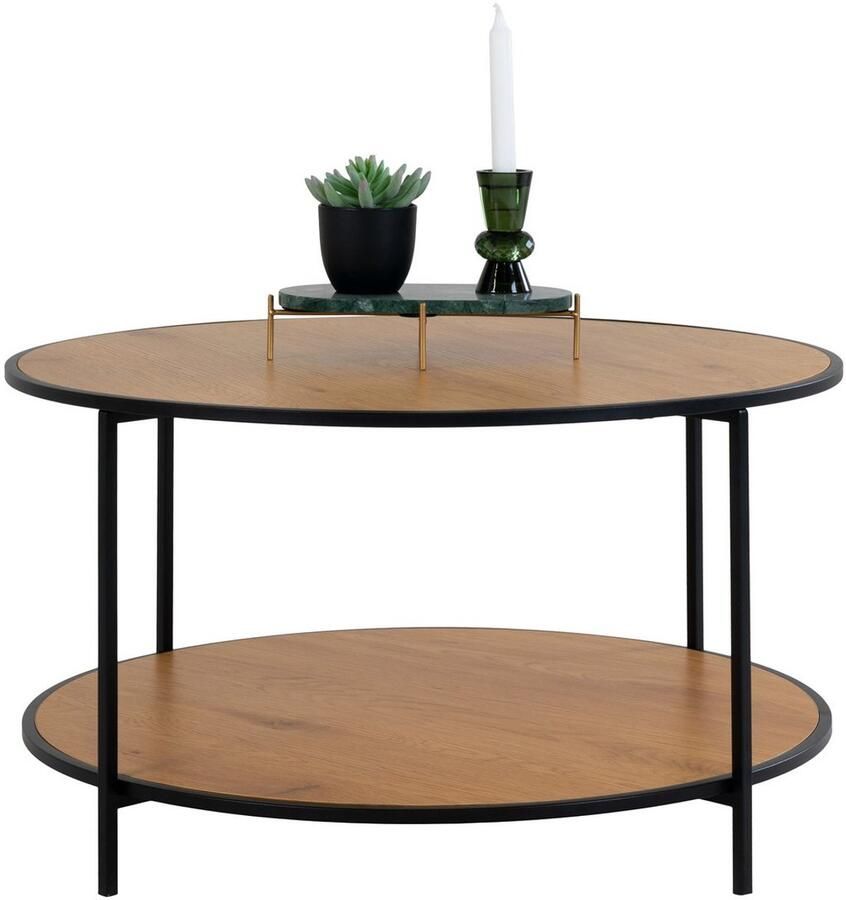 Vita salontafel ronde salontafel eiken look tabel modern en elegant ontwerp Ø80 cm x 45 cm