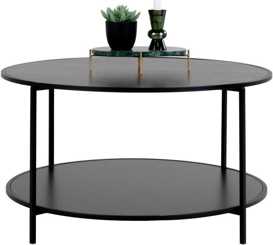 Vita salontafel ronde tafel zwarte tafel moderne elegantie Ø80 cm x 45 cm