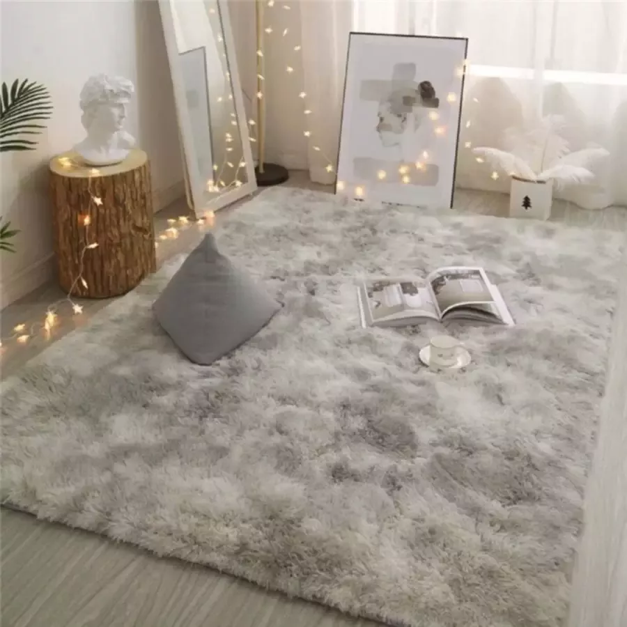 Vitafa Zacht Fluffy Vloerkleed Hoogpolig Tapijt Tapijten Kinderkamer Pluche Wasbaar 160x200cm Grijs