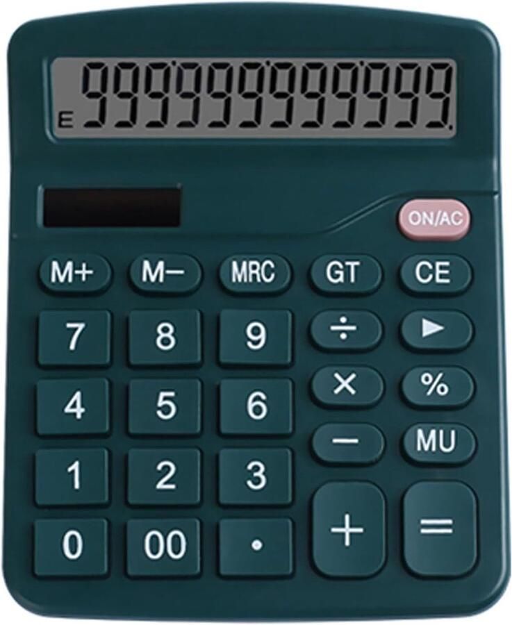 Vitdipy Grote Bureau Rekenmachine Grote toetsen Geschikt voor kantoor Zonne-energie Calculator Donkergroen