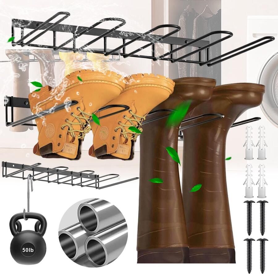 Vitdipy Schoenenrek 2 Stuks Hangende Opberger 41 4 x 24 6 x 4 cm Laarzen Zwart