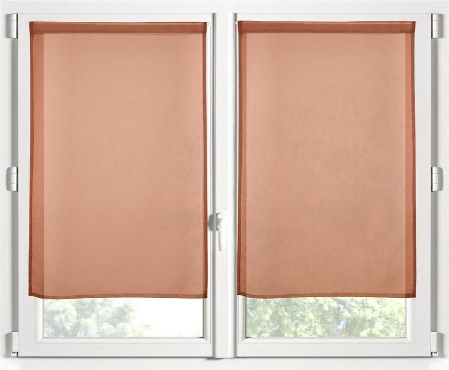 Vitragegordijnen Terracotta 60 x 90 cm 100% Polyester 1 paar