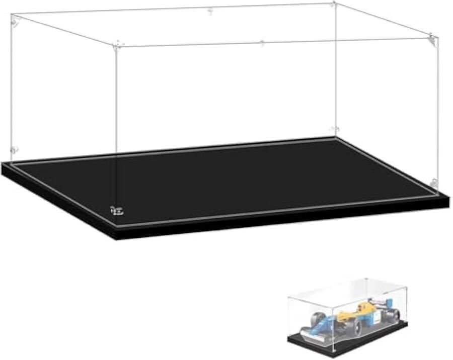 Vitrine van transparant acryl- displaybox met zwarte bodem- stofdicht- voor verzamelfiguren- speelgoed- modellen auto's (35 x 30 x 20 cm)