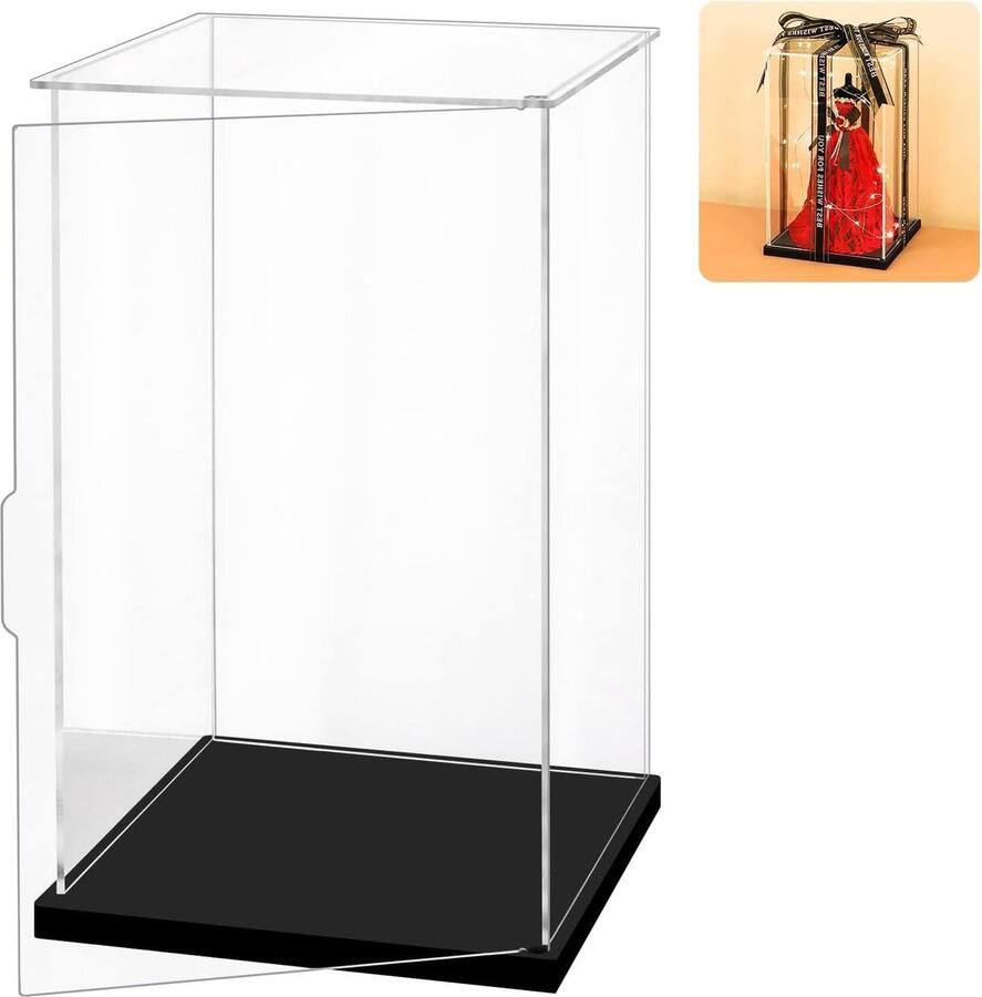 Vitrine voor verzameling acryl transparant 15x15x25 cm