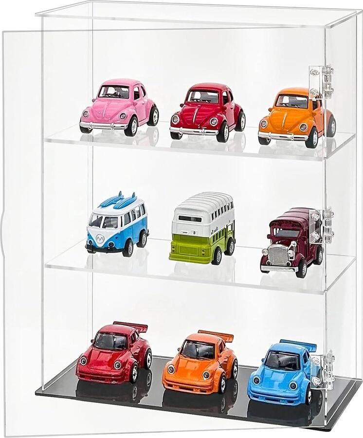 Vitrine voor verzameling acrylglas geschikt voor beeldjes 1 stuk transparant 28x12x36 cm