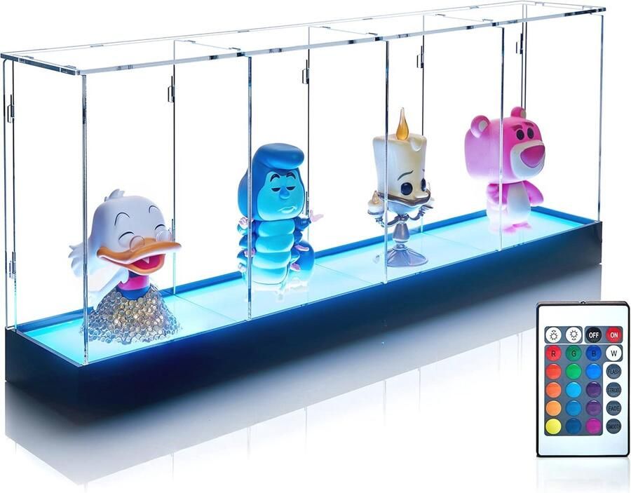 Vitrine voor verzamelingen met RGB LED-verlichting Display voor Funko Pop en decoraties