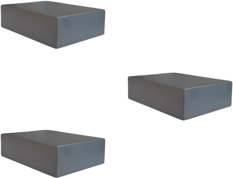 Vitrine Wandrek Kleine Wandplanken voor Decoratieve Objecten Antraciet Set van 3 Planken