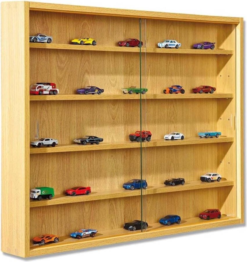 Goodivery Vitrinekast met Glas Vitrinekasten -Vitrinekast Hangend Wandvitrine Vitrine Kast 9.5x80x60 -Beukenlook