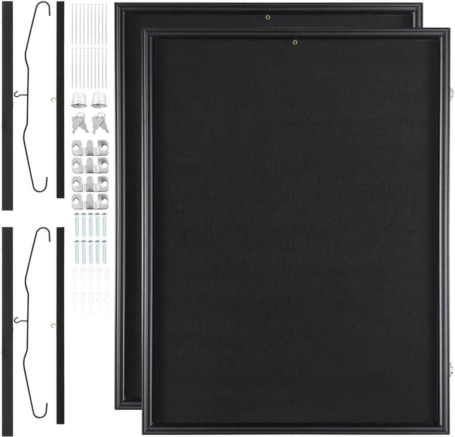 Vitrinekast voor Sporttruien (2 Stuks 23 3 X 31 2 X 1 5 Inch) Grote Afsluitbare Doos met Frame voor Sporttruien 98% Uv-Beschermd Polycarbonaatglas En Kledinghanger