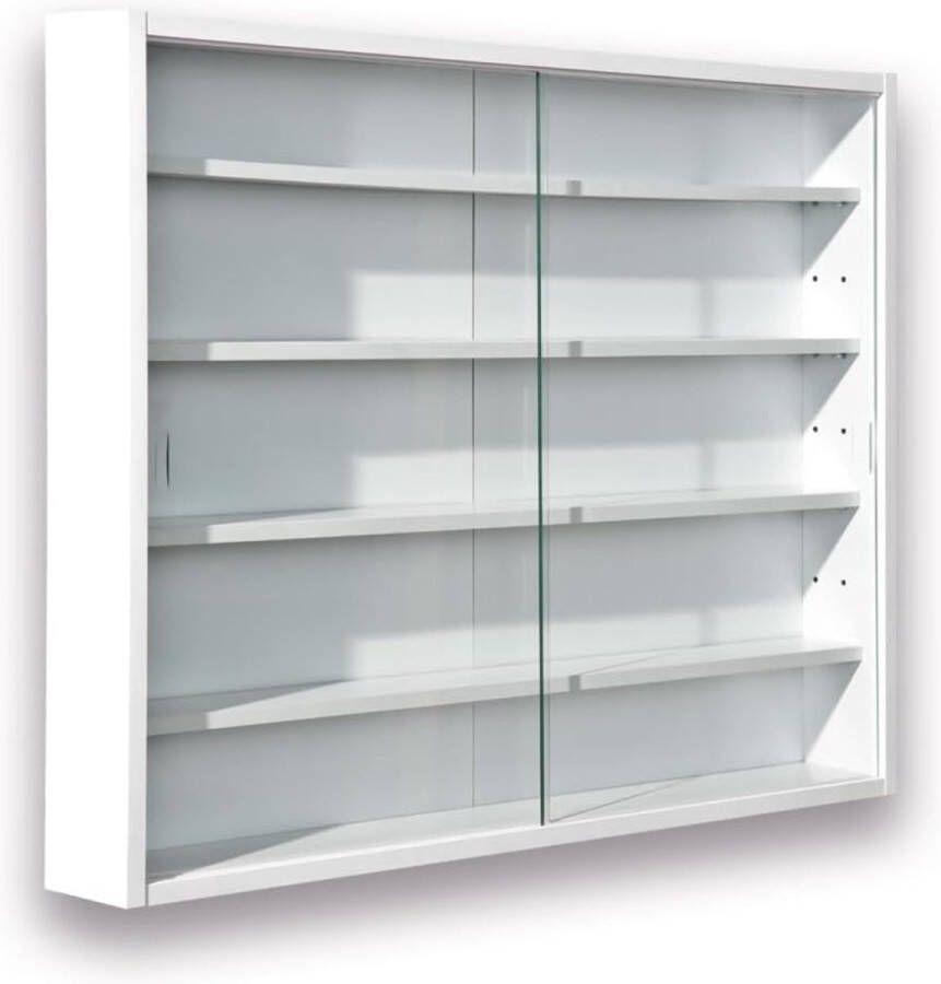 Goodivery Vitrinekast met Glas Vitrinekasten -Vitrinekast Hangend Wandvitrine Vitrine Kast 9.5x80x60 Wit