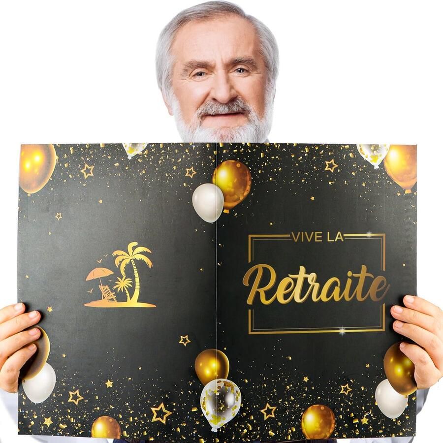 VIVE LA Retreat greeting card with envelope in French retirement