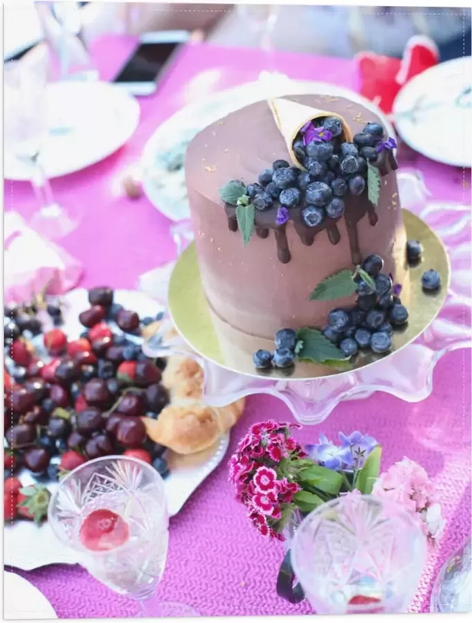 Vlag Feestelijke Tafel met Hapjes en Drankjes 30x40 cm Foto op Polyester Vlag