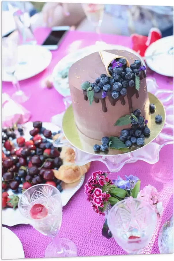 Vlag Feestelijke Tafel met Hapjes en Drankjes 60x90 cm Foto op Polyester Vlag