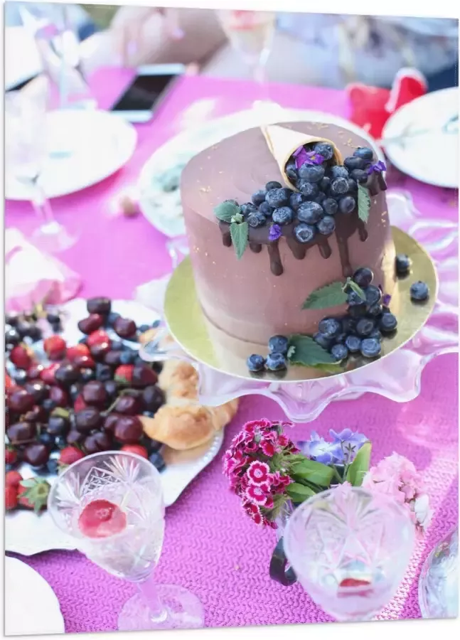 Vlag Feestelijke Tafel met Hapjes en Drankjes 70x105 cm Foto op Polyester Vlag