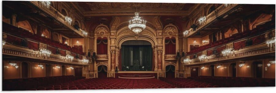 Vlag Zaal Podium Stoelen Publiek Lampen Lichten 120x40 cm Foto op Polyester Vlag