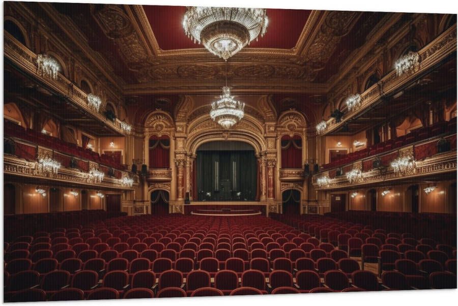 Vlag Zaal Podium Stoelen Publiek Lampen Lichten 120x80 cm Foto op Polyester Vlag