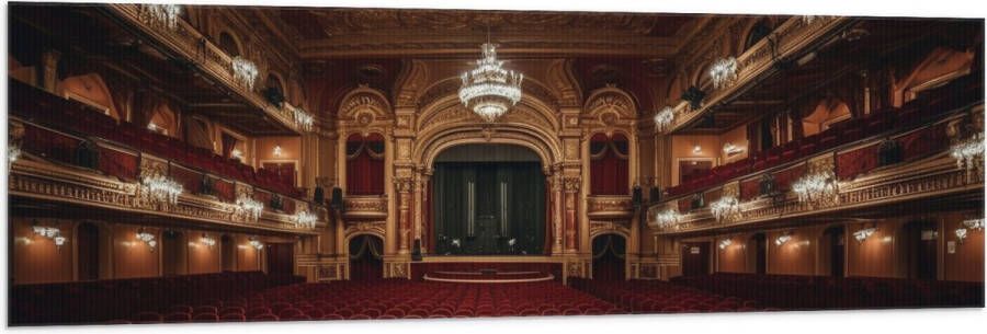 Vlag Zaal Podium Stoelen Publiek Lampen Lichten 150x50 cm Foto op Polyester Vlag