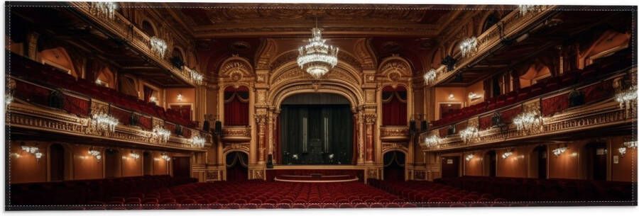 Vlag Zaal Podium Stoelen Publiek Lampen Lichten 60x20 cm Foto op Polyester Vlag