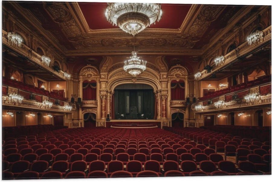 Vlag Zaal Podium Stoelen Publiek Lampen Lichten 75x50 cm Foto op Polyester Vlag