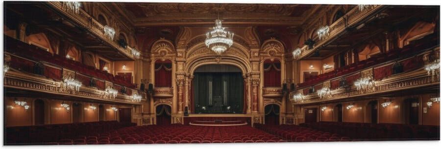 Vlag Zaal Podium Stoelen Publiek Lampen Lichten 90x30 cm Foto op Polyester Vlag