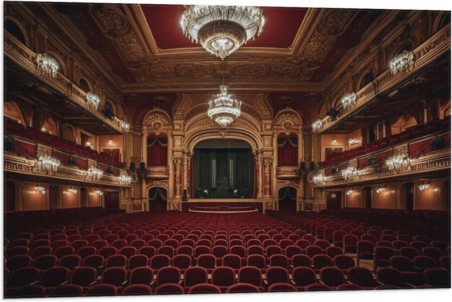 Vlag Zaal Podium Stoelen Publiek Lampen Lichten 90x60 cm Foto op Polyester Vlag