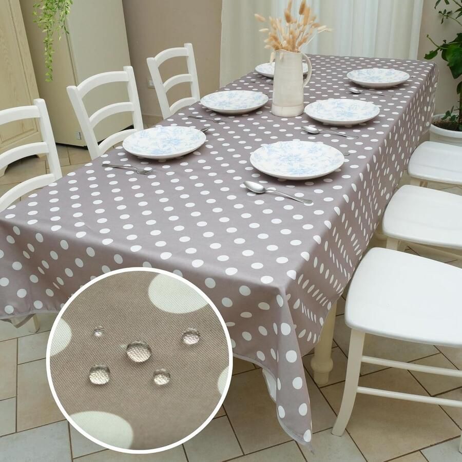 Vlekafstotend Tafelkleed Waterafstotend 1 stuk Lichtbruin 240 x 140 cm