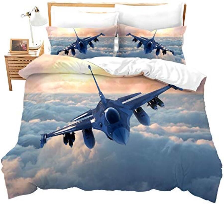 Vliegende spreihoes voor eenpersoonsbed vliegtuigprint modern dekbedovertrek voor kinderen en tieners