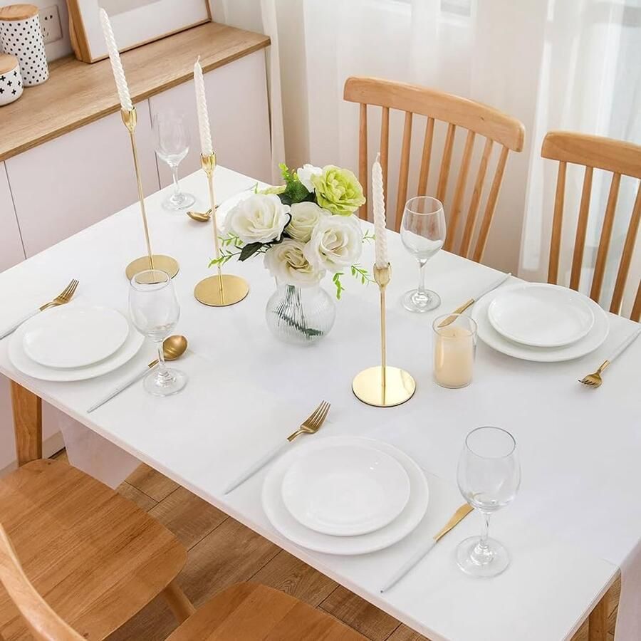 Vlies Tafelloper moderne tafeldecoratie 1 stuk wit polyester 30 cm x 25 m