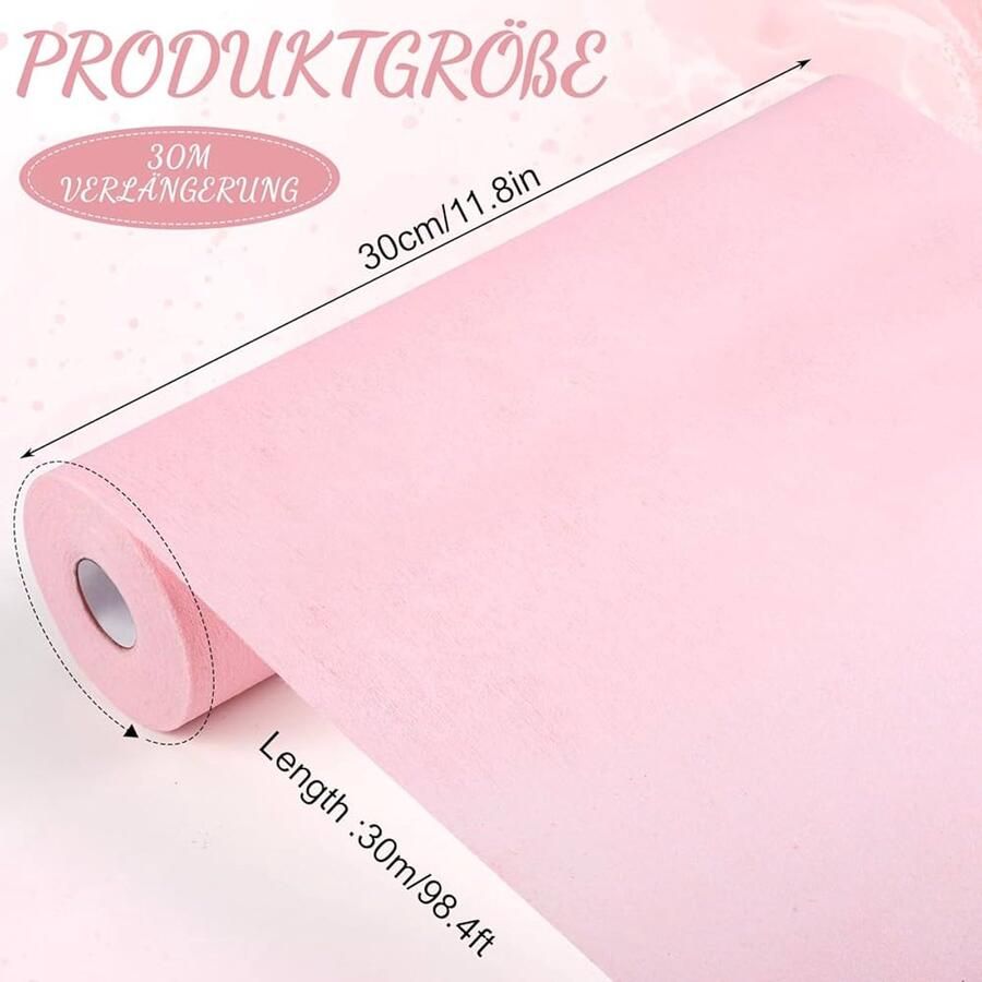 Vlies-tafelloper roze 30 cm x 30 m feestdecoratie