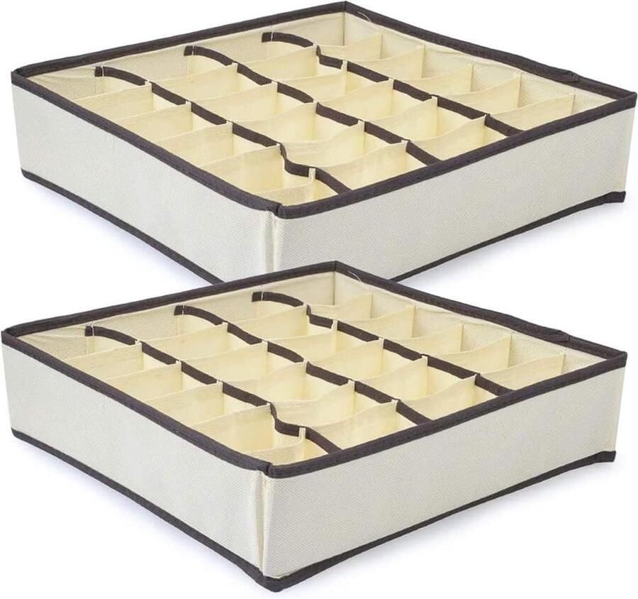 Vliesstof Opbergdozen voor Ondergoed Opbergsysteem voor Kledingkast Ladeverdelingen Opvouwbaar Organisator voor Sokken Bh's Sjaals en Zakdoeken Kledingkast