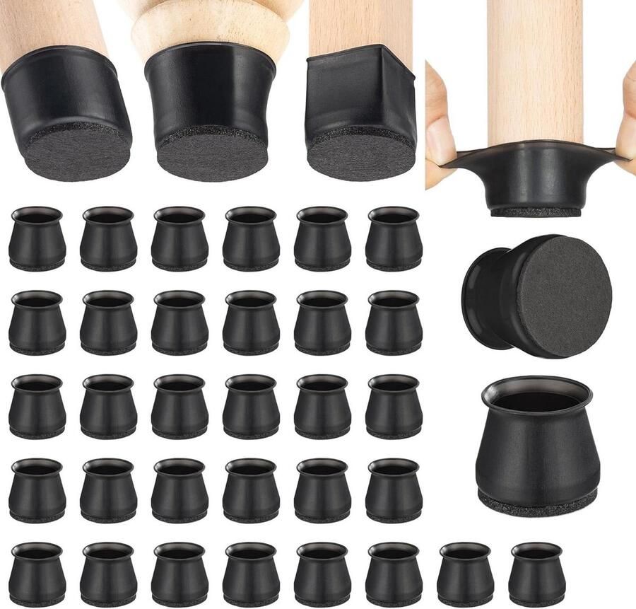 Vloerbeschermers 1 2 inch 32 stuks kristal Vilten bodem Zachte siliconen Meubelpoten Hardhouten vloeren Medium