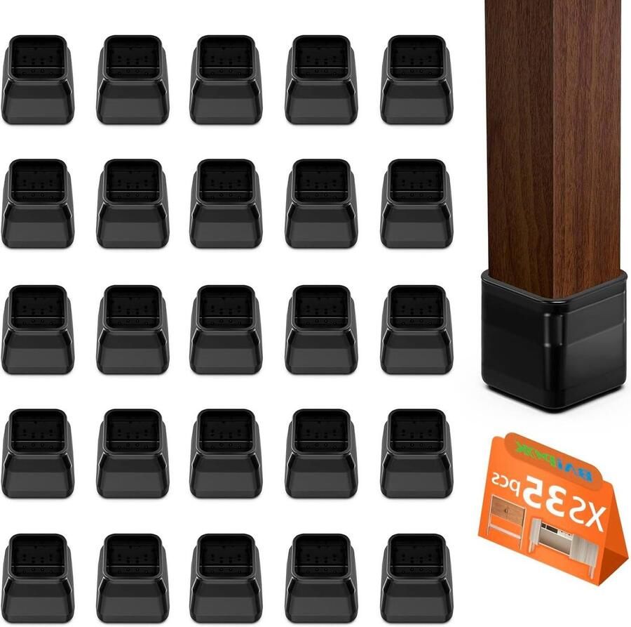 Vloerbeschermers 35 stuks siliconen stoelpoothoezen hardhouten vloeren vilt meubelvoetbeschermers Stoelbeen pads