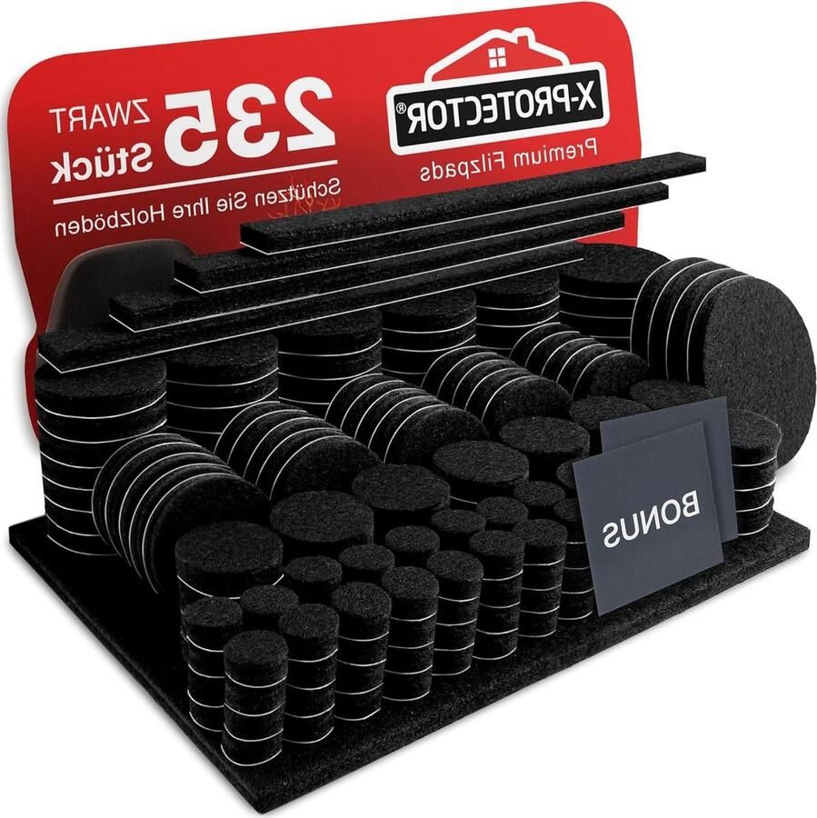 Vloerbeschermers Meubilair Pads 235 stuks Zwart Vilten Pads voor Stoelpoten