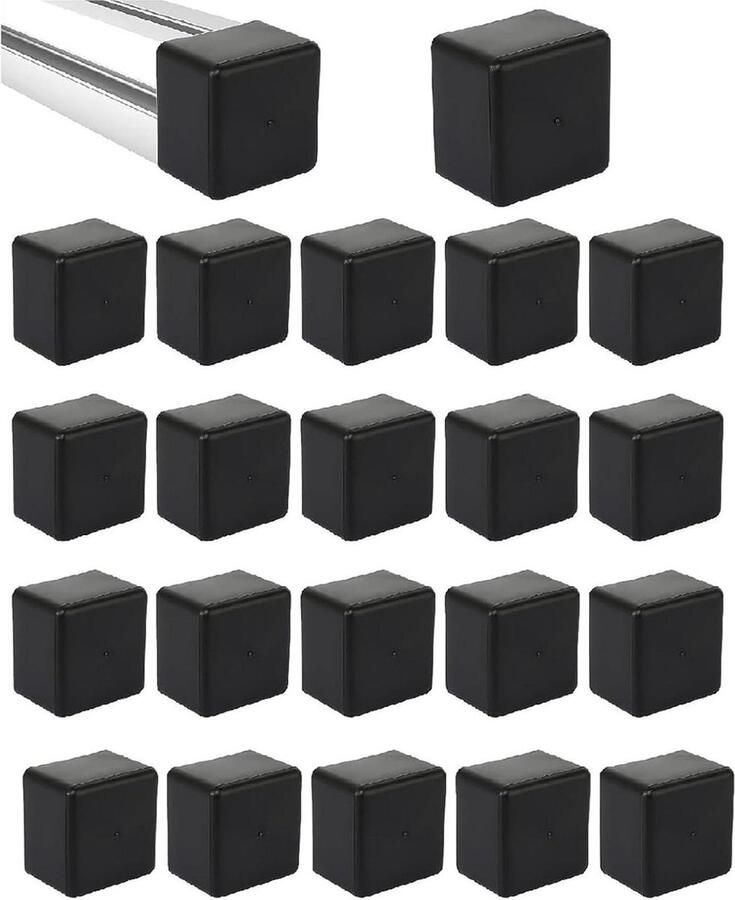 Vloerbeschermers Set van 20 Duurzame kunststof eindkappen voor vierkante buizen Hekpalen Zonnerails Vloerbeschermer