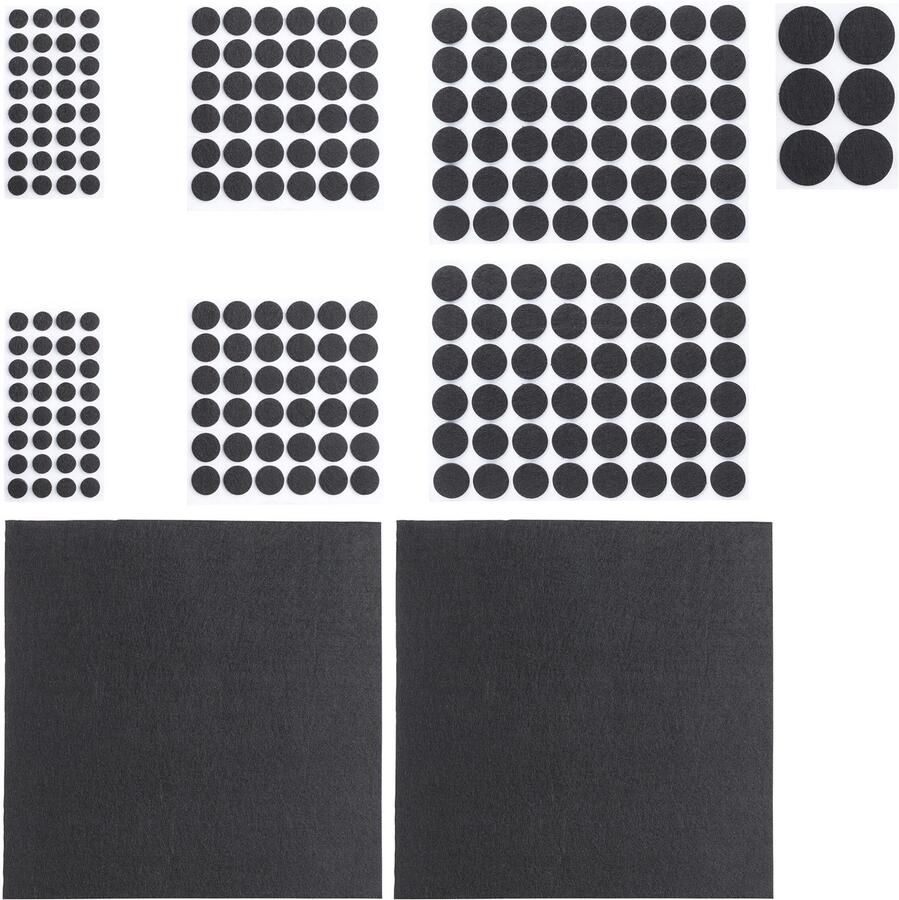 Relaxdays vloerbeschermers stoelpoot set van 240 anti kras vilt zelfklevend meubelglijders zwart