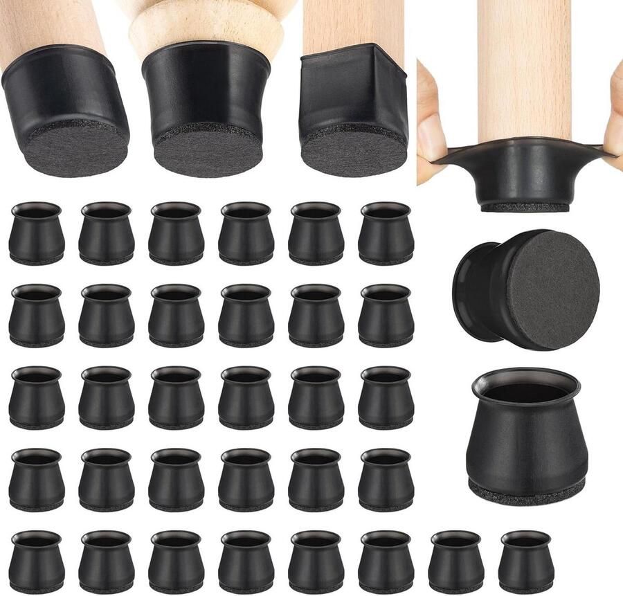 Vloerbeschermers voor stoelpoten 1 2 inch x 32 stuks kristal vilten bodem zachte siliconen beschermer pads voor meubelpoten hardhouten vloeren medium stoelpootbeschermers
