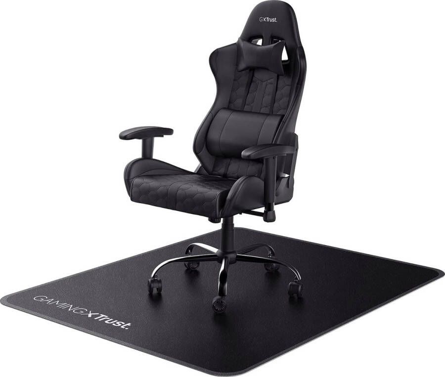 Merkloos Duurzame Stoelmat Voor Bureaustoel En Gaming Chair 99 x 120 cm Flexibele Vloerbeschermingsmat Hard Slijtvast Oppervlak Geschikt Voor Tapijten En Harde Vloeren Modern Design Zwart