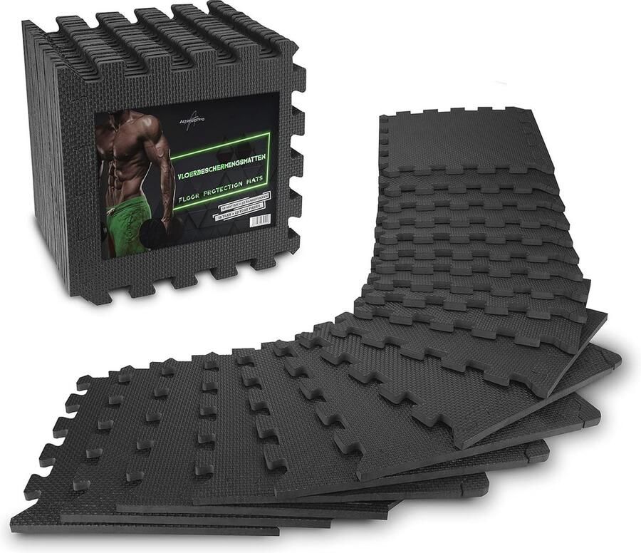 Vloerbeschermingsmat fitness [31x31cm] 18 extra dikke antislip matten voor optimale bescherming - Foto 2