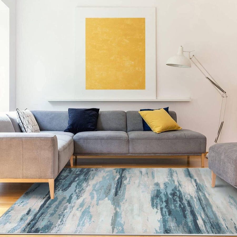 Vloerkleden vintage tapijt abstract modern zacht antislip voor woonkamer slaapkamer kantoor en binnendecoratie (80 x 120 cm grijs10)