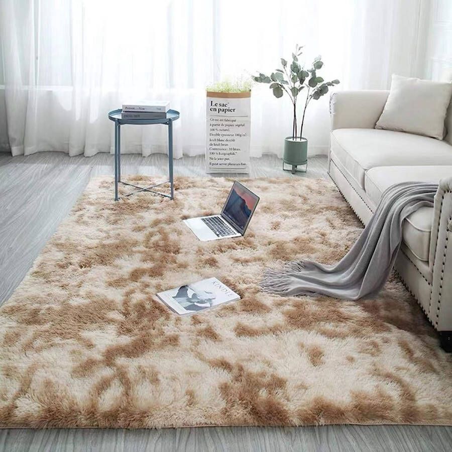 Vloerkleden voor woonkamer Shaggy Hoogpolig laagpolig tapijt Woonkamer Slaapkamerkleed Kinderkamer Tapijten beige 60x120cm