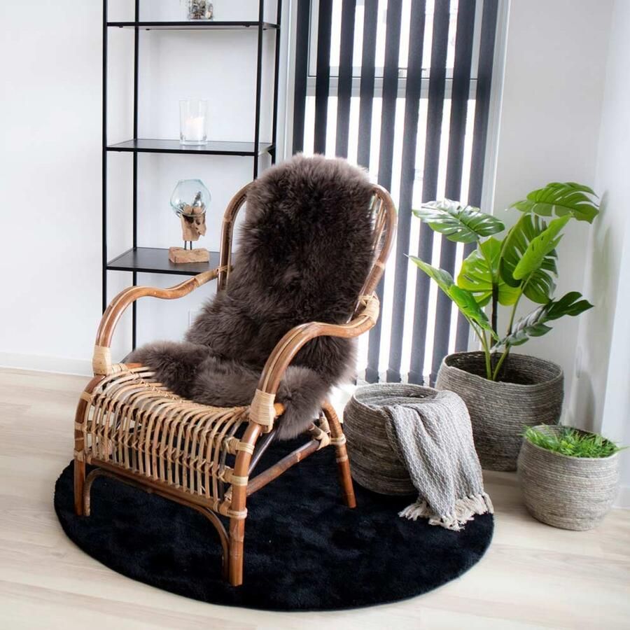 House Collection Vloerkleed Ø 120 cm Greta Zwart