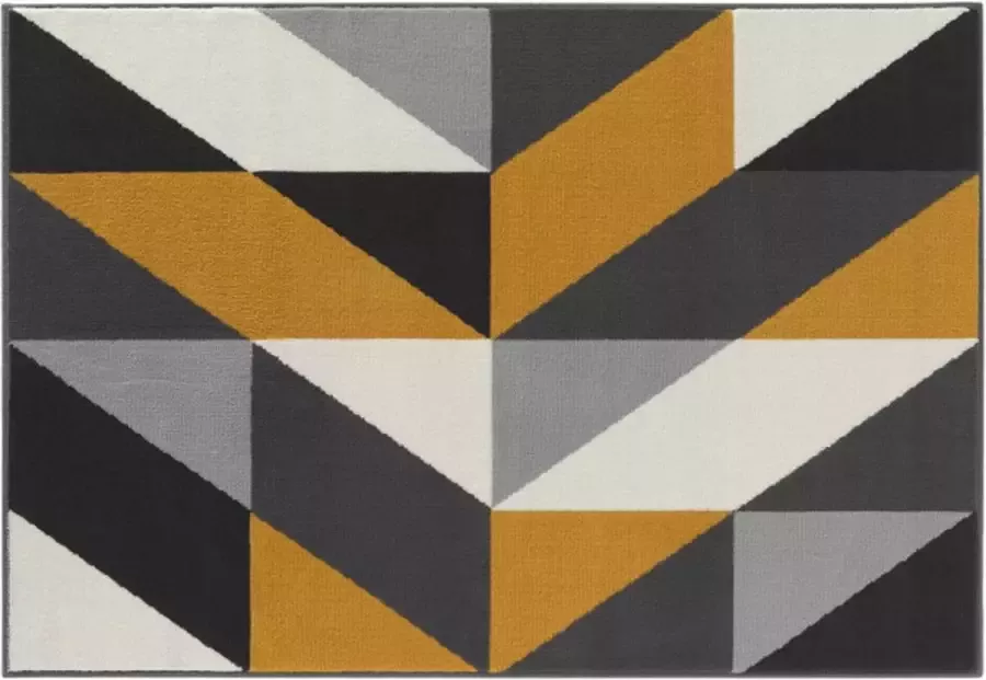 Vloerkleed 120 cm x 170 cm Saze Geel-Grijs