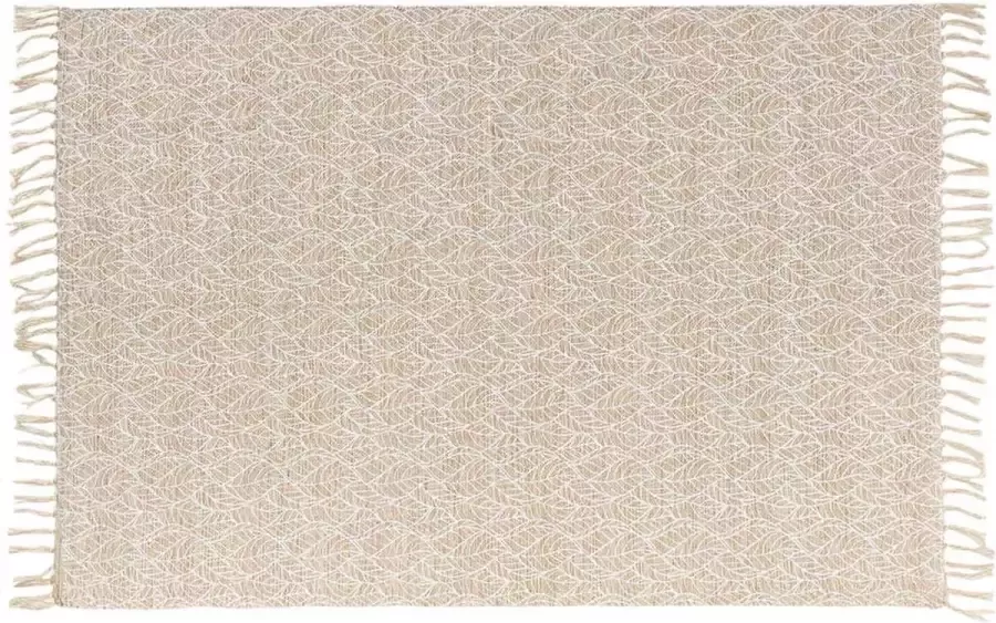 Vloerkleed 120 cm x 170 cm White Leaves