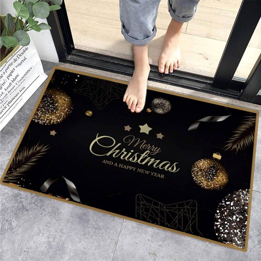 Vloerkleed antislip onderlegger 40 x 60 cm kersttapijt deurmat laagpolig huisdecoratie kerstdecoratie
