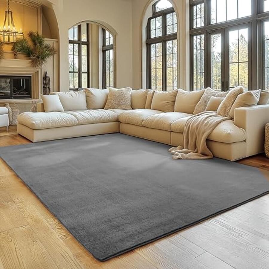 Vloerkleed Antislip Wasbaar en Zacht 160x220 cm Modern Effen Design voor Huiskamer en Slaapkamer